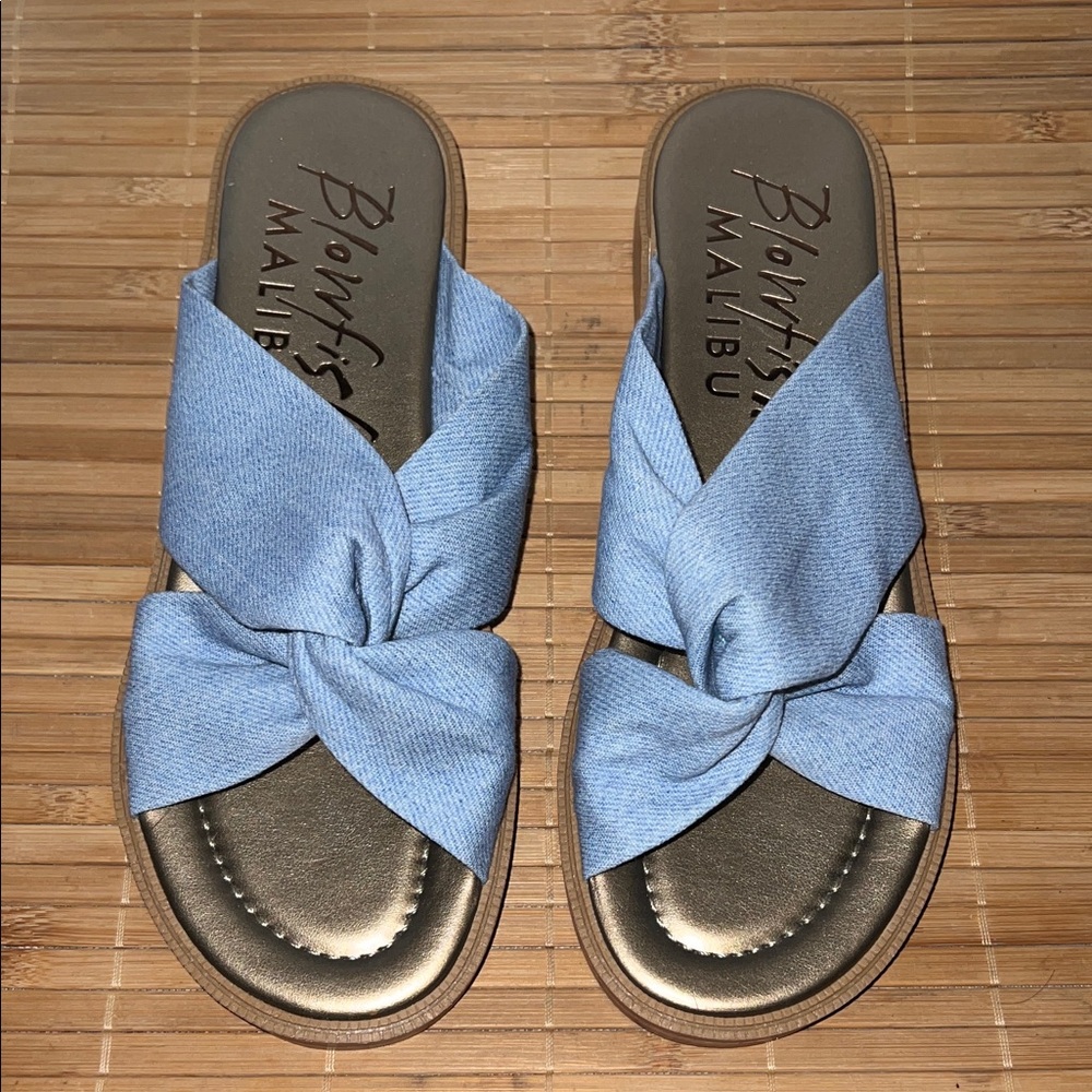 Blowfish Light Blue and Gold Women's Sandals